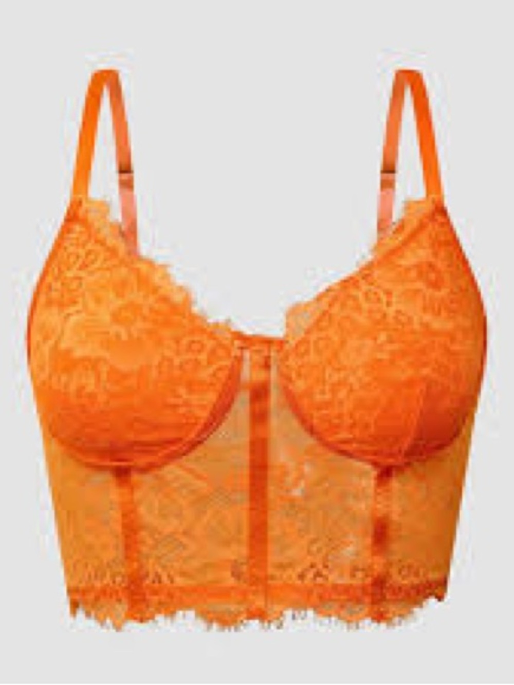 SHEIN Orange Lace Longline Bralette